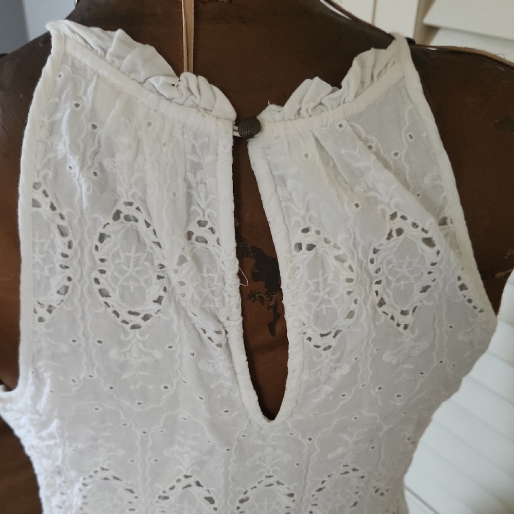 Anthropologie Maeve Tiered Eyelet Midi Sundress  with Halter Neckline - Picture 8 of 11